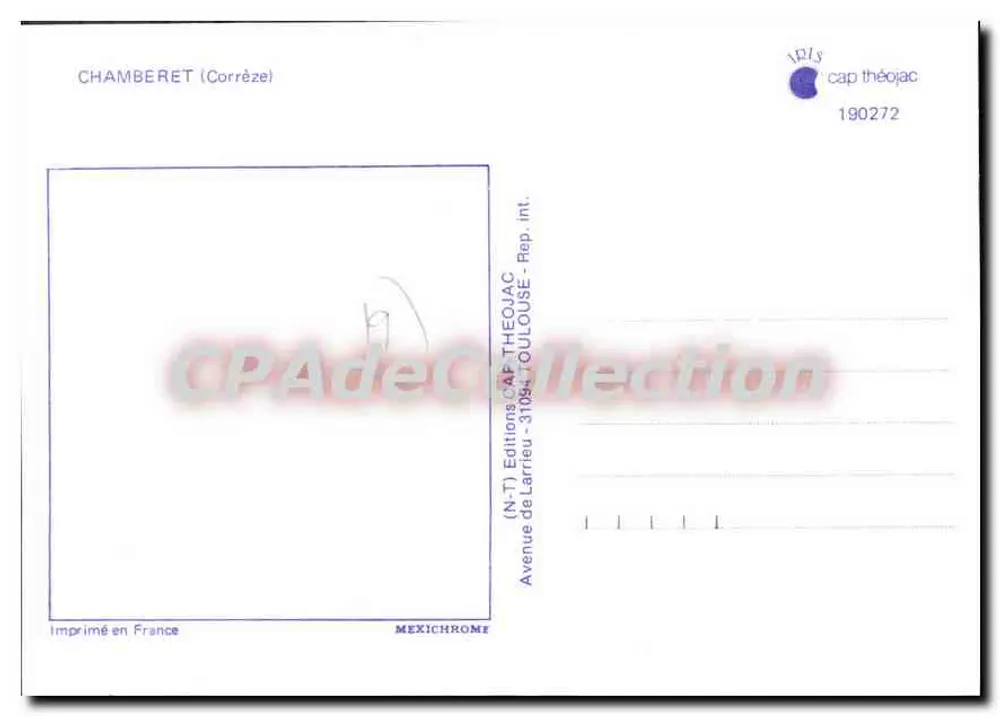 Chamberet — Lembranças de Chamberet — Edições CAF Théojac - Verso