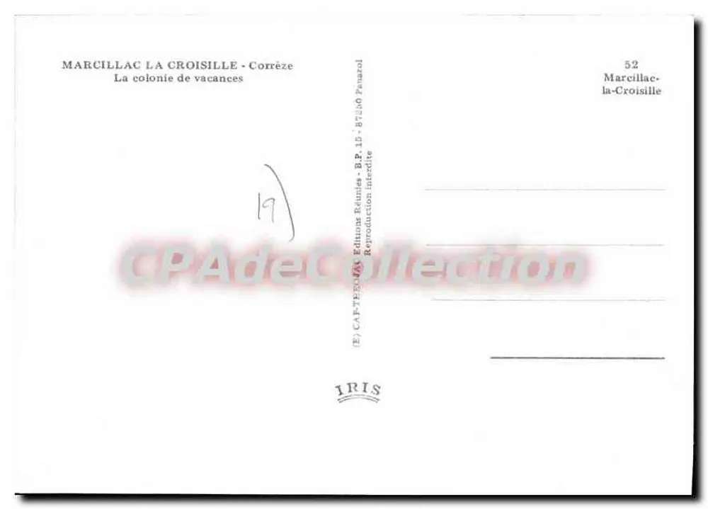 Marcillac-la-Croisille — A colônia de férias — Éditions Rounées - Verso