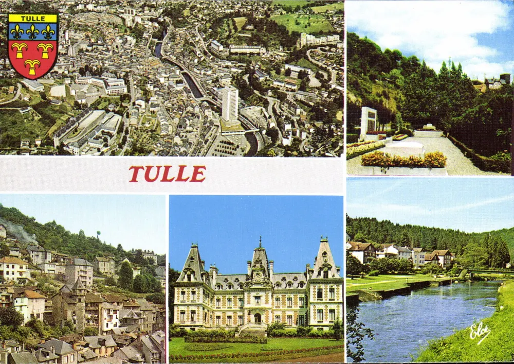 Tulle — Allgemeiner Blick, Friedhof der Märtyrer, Alte Turm, Präfektur, Baden — Élèe - Vorderseite