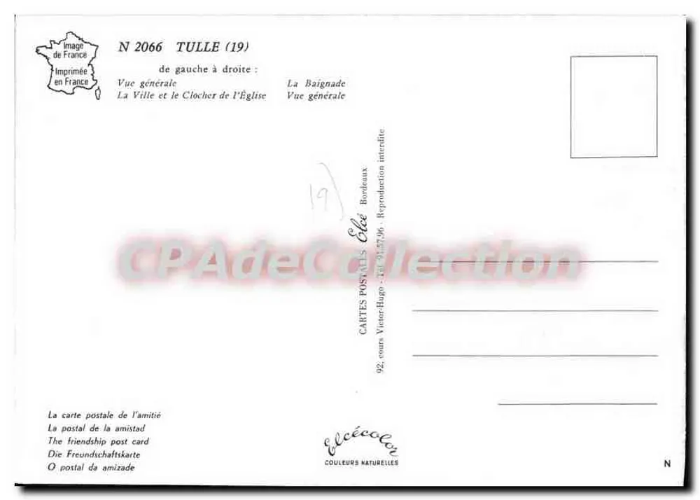 तुल्ले — शहर का व्यापक दृश्य और तैराकी — प्रकाशक एली, संख्या 2066 - पीछे