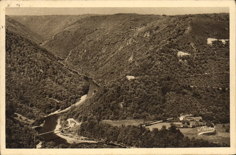 Gorges der Dordogne — Allgemeiner Blick über Eyllac und St Privat — Künstlerische Ausgabe Michel - Vorderseite