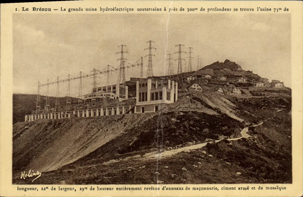 Le Brézou — Die große unterirdische Wasserkraftanlage — Photo Hélias Nr. 34 - Vorderseite