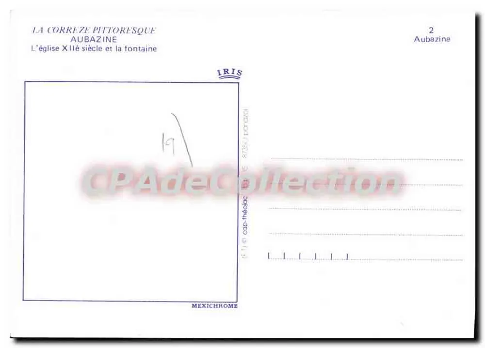 Aubazine — Iglesia del siglo XI y fuente — IRIS - Reverso