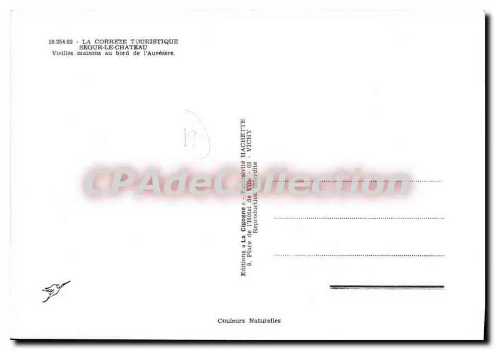 Segur-le-Château — Ansicht alter Häuser am Ufer der Auvézère — Éditions La Cigogne - Rückseite