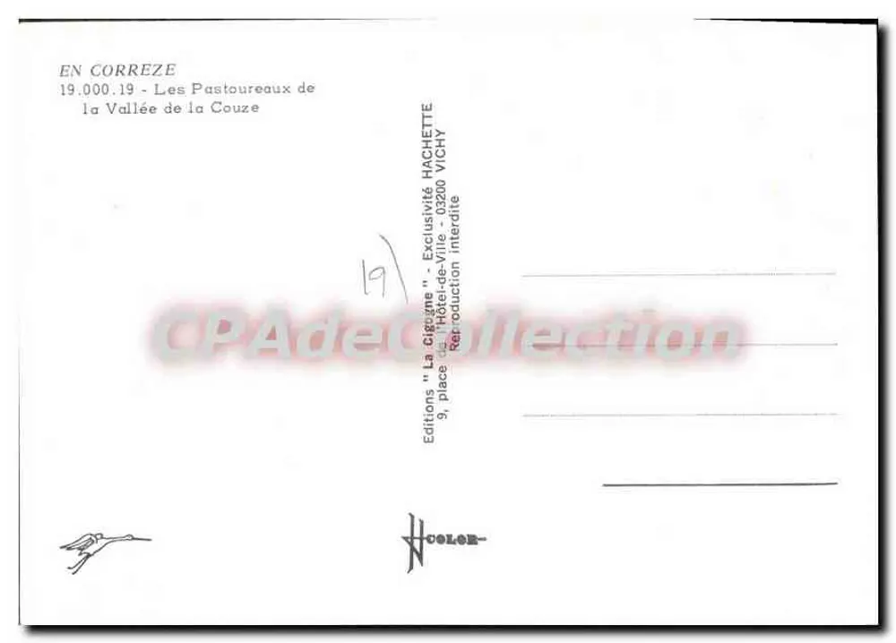 Die Pastoureaux der Couze-Tal — In Corrèze — Editions 'La Cigogne' Vichy - Rückseite
