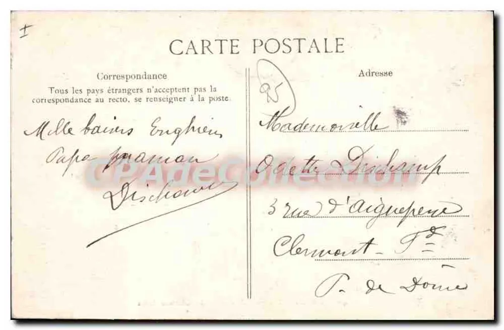 Enghien-les-Bains — O Castelo Léon — Editor ELD, n°40 - Verso