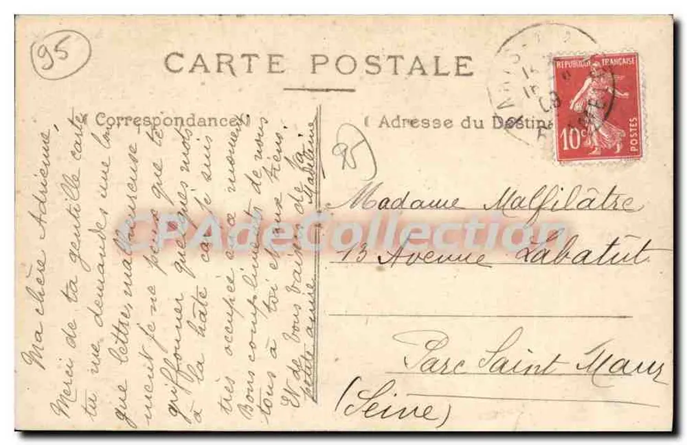 Enghien-les-Bains — Innere Ansicht des Thermalbades — Marke « Abeille », eingetragen, Nr. 11 - Rückseite