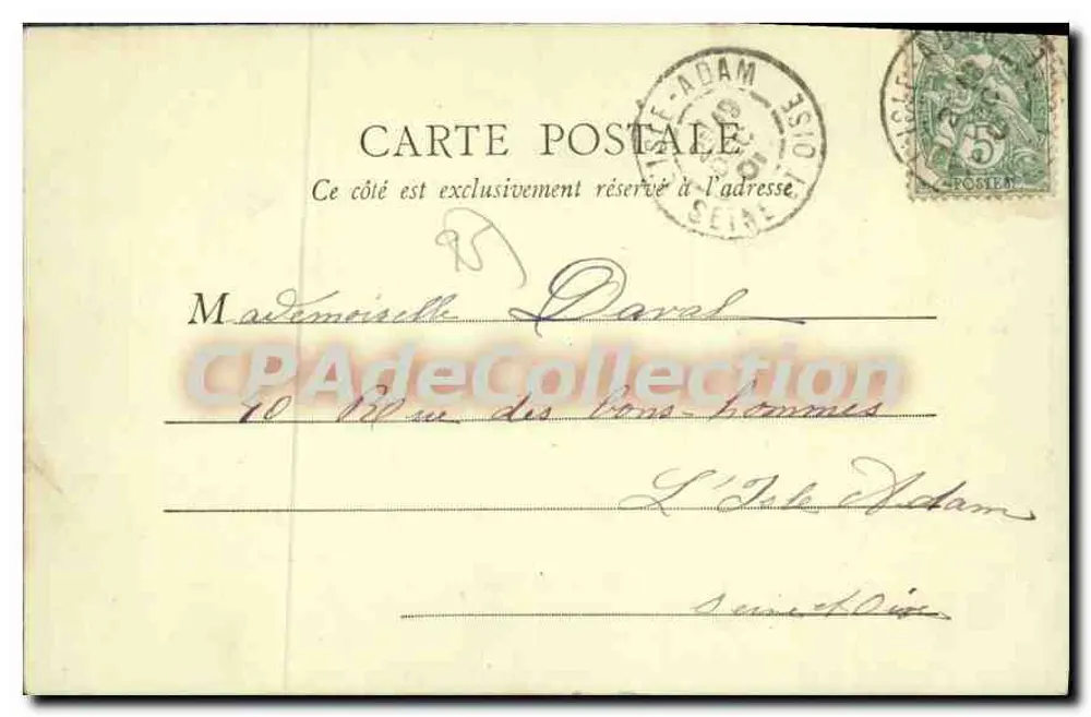 Isle-Adam — Fontäne und Rathaus — J.F. Miller, Nr. 17 - Rückseite