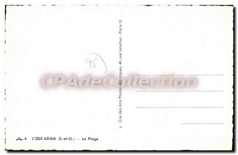 L'Isle-Adam — A Praia — Cie des Arts Photoréalistiques, 44, rue Letellier - Paris - Verso
