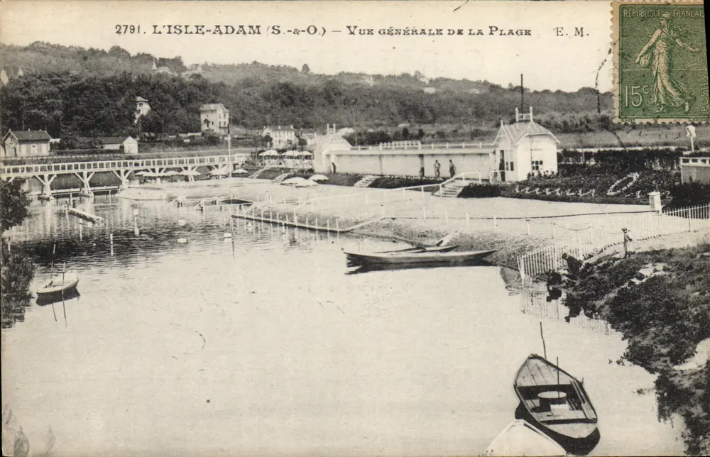 L'ISLE-ADAM (S.-&-O.) — Vista geral da praia — E.M. - Frente