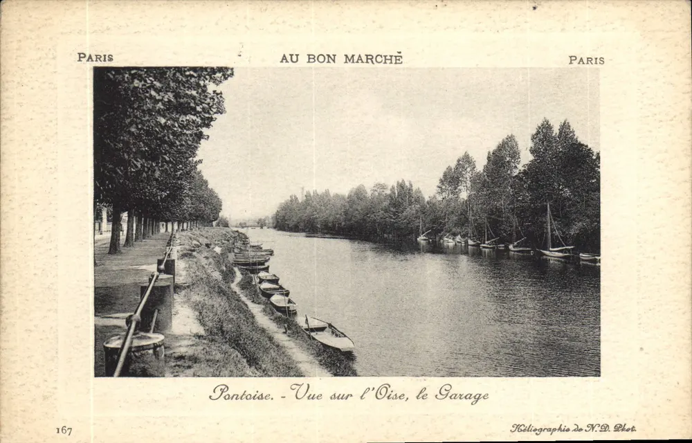 Pontoise — Blick auf die Oise, den Garage — Photo. N.D. Paris - Vorderseite
