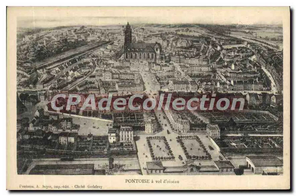 Pontoise vista de cima — vista aérea — A. Soyes, imp.-editora - Chiché Godefroy - Frente
