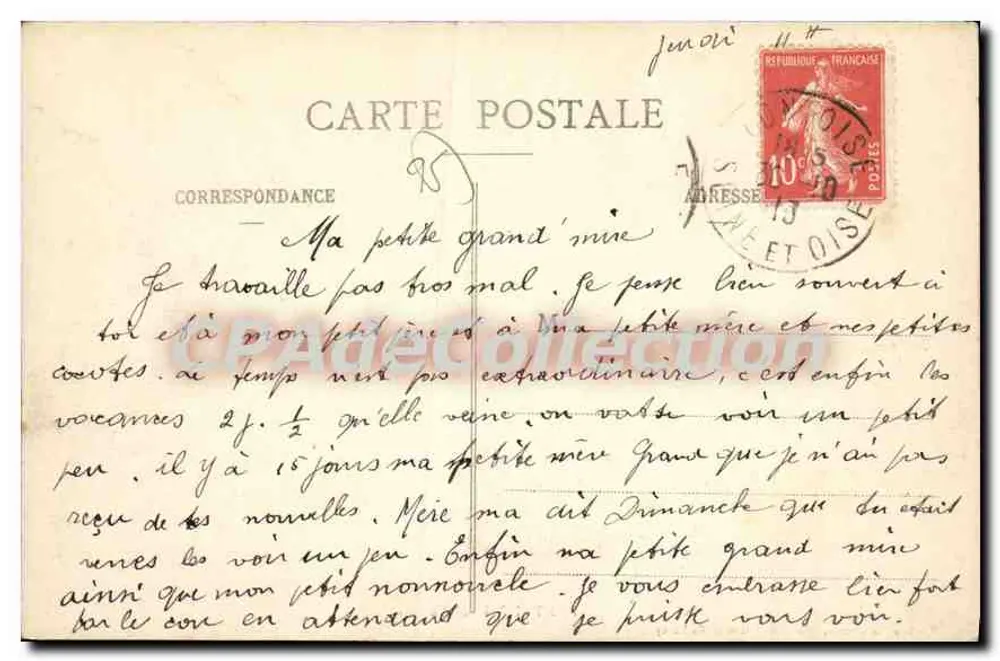 Pontoise vista de cima — vista aérea — A. Soyes, imp.-editora - Chiché Godefroy - Verso