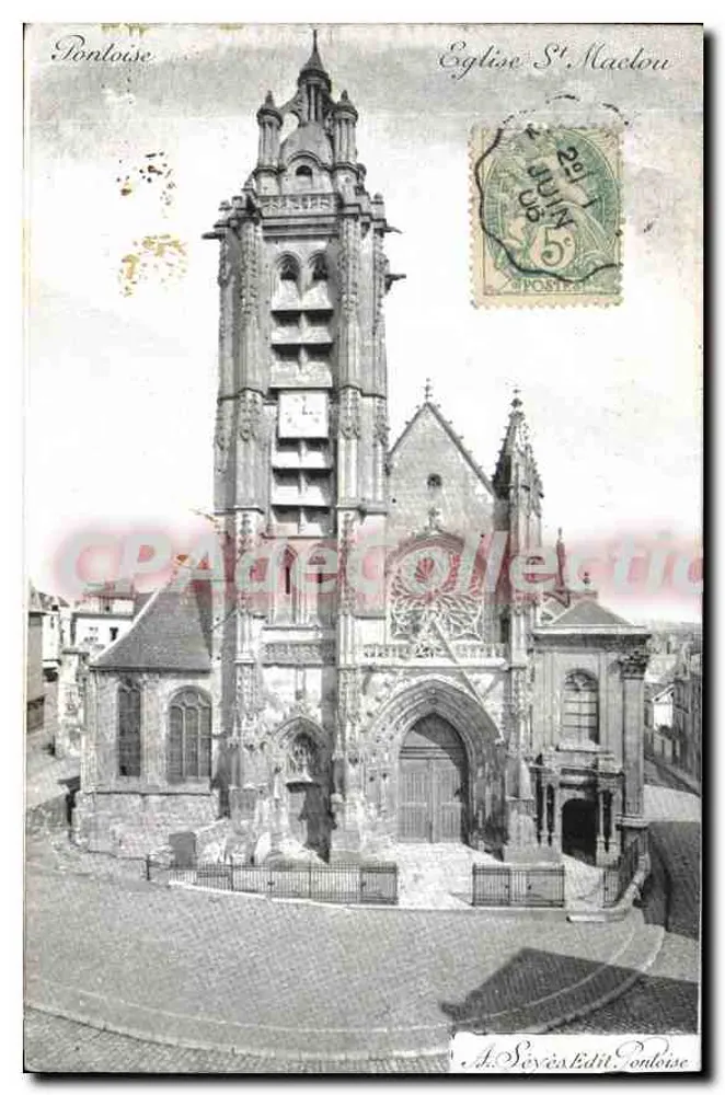 Pontboise — Katedra św. Maclou — A. Séviers, wyd., Pontboise - Awers