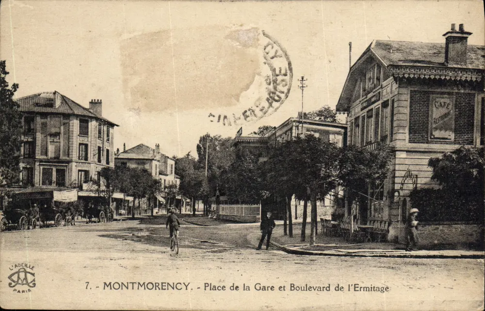 Montmorency — Bahnhofsplatz und Boulevard de l'Ermitage — L'Ascelle, Paris, n°7 - Vorderseite