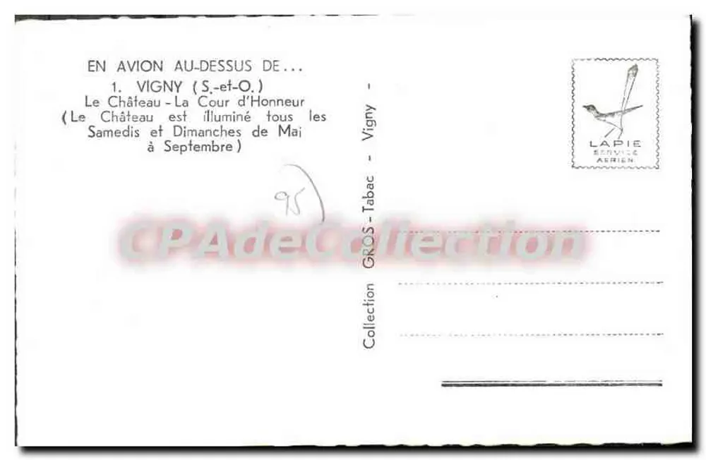 Vigny - Het Kasteel van La Cour d'Honneur — Lapie Service Aérien, n°1 - Achterkant