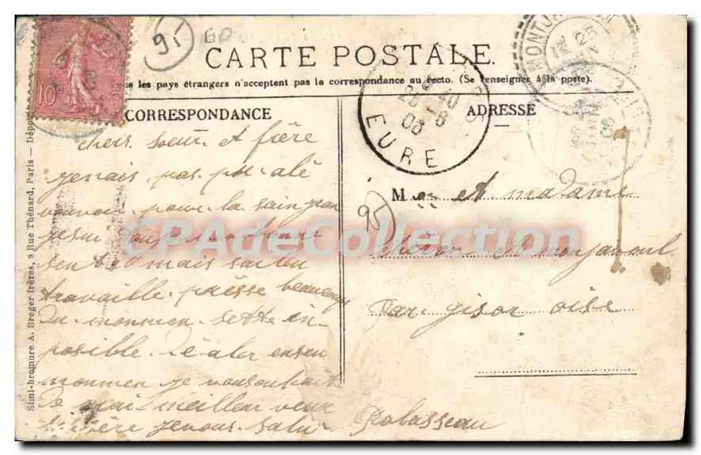 Pierrelaye — Place de l'Église und Leveau-Beauchet — Ch. Miller, Verlag - Rückseite