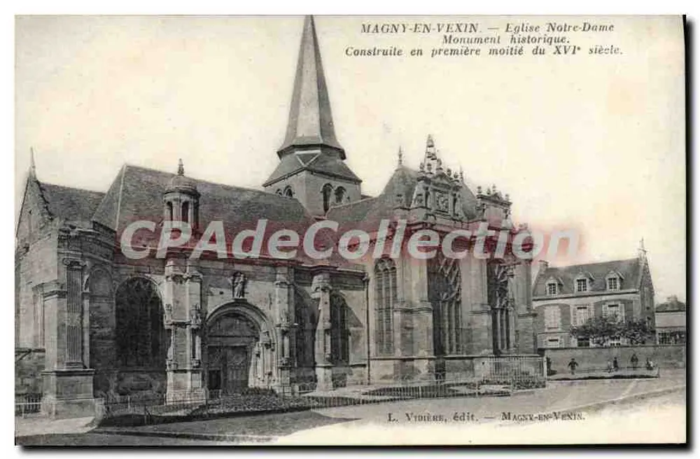 Magny-en-Vexin — Kirche Notre-Dame — Historisches Denkmal, errichtet in der ersten Hälfte des 16. Jahrhunderts — L. Vidière, Verlag — MAGNY-EN-VEININ - Vorderseite