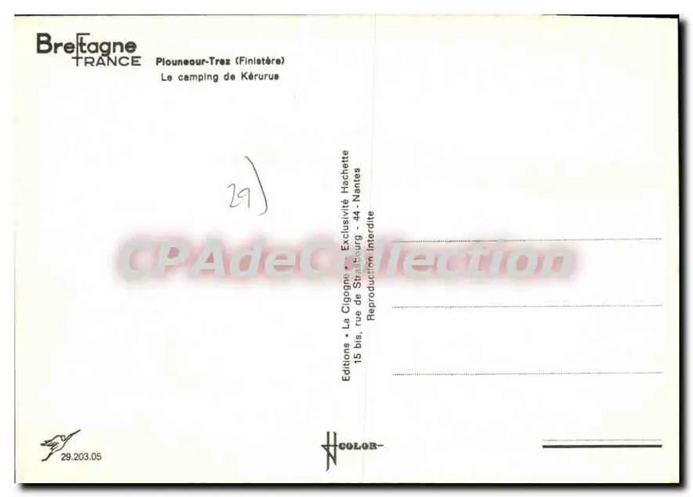 Camping municipal de Kérurus — Plouneour-Trez (Finistère) — Éditions La Cigogne - Verso