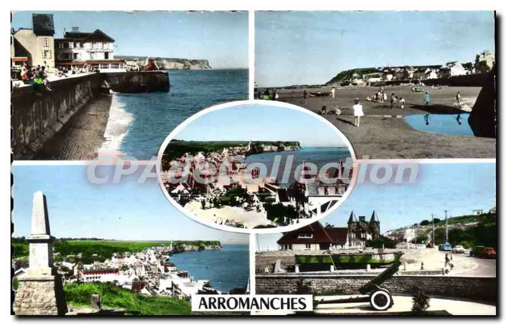Arromanches — Allgemeiner Blick auf den Hafen, die Strände und das Kanonen — Éditions Lefranc - Vorderseite