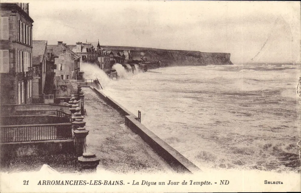 Arromanches-les-Bains — La Digue un Jour de Tempête — Selecta n°21 - Anverso