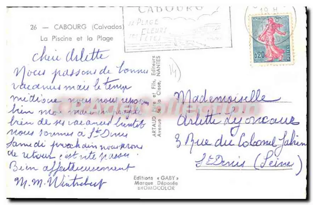 CABOURG (Calvados) — La Piscine et la Plage — Éditions Gaby - Achterkant