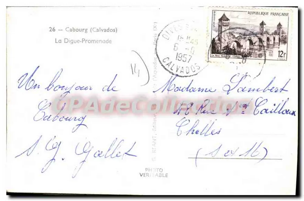 Cabourg — A Digue-Promenade — S.G. Goëlle, editor - Verso