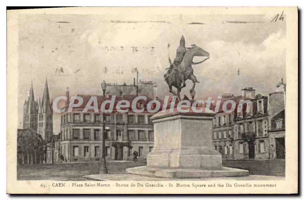 CAEN - Place Saint-Martin - Statue von Du Guesclin - St Martin Square und das Du Guesclin-Denkmal - Vorderseite