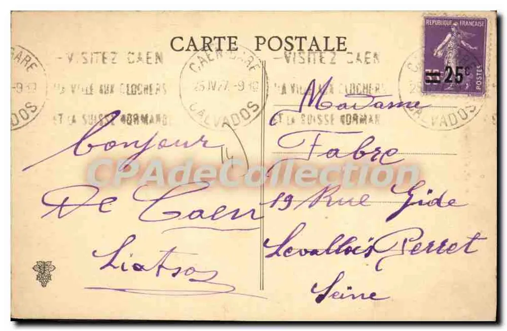 Caen — Igreja de São Pedro — Editor Léon Savet, n°36 - Verso