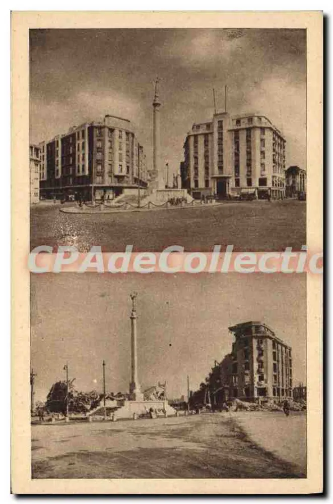 Caen (Calvados) — Monumento a los Muertos y Hotel Malherbe — Photo-Edition M. Le-Qu - Anverso