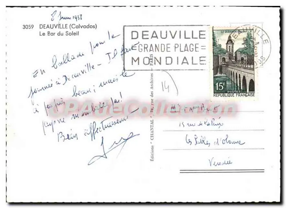 Deauville — Praia do Sol — Edições Chantal n°3059 - Verso
