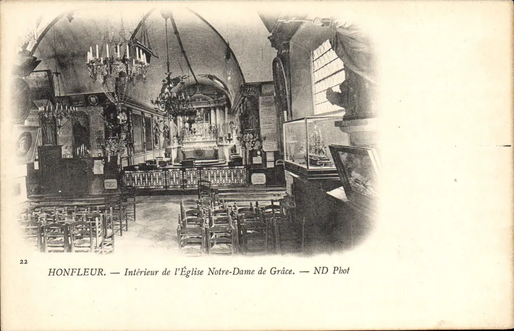 Honfleur — Innenansicht der Kirche Notre-Dame de Grâce — ND Phot - Vorderseite
