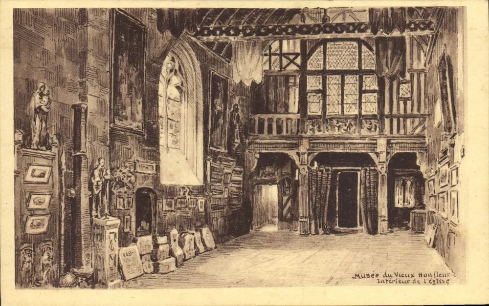 Museum des Alten Honfleur — Innenraum der Kirche — Antike Ansichtskarte - Vorderseite