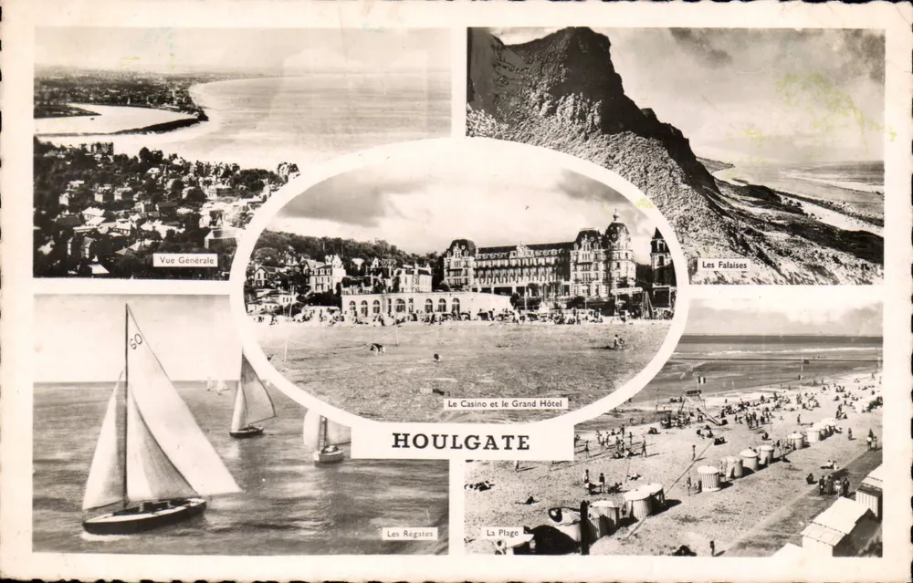 Houlgate — Vista Geral, As Falésias, O Casino e o Grand Hôtel, As Regatas, A Praia — Edições Caby - Frente