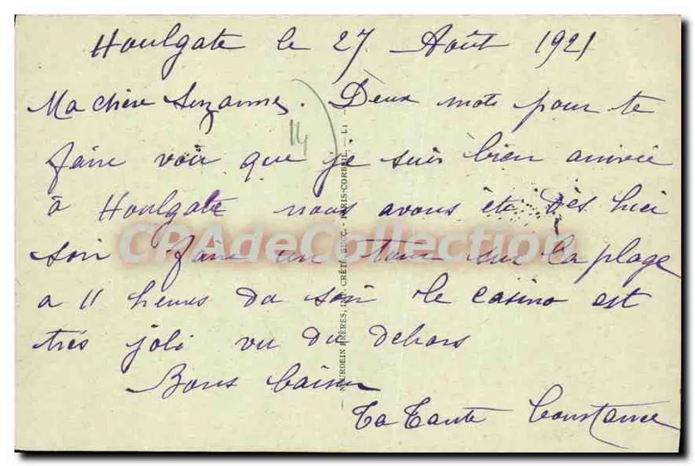 Houlgate (Calvados) — Os Banhos de Mar — The sea Baths — N°141 — JND Phot. - Verso