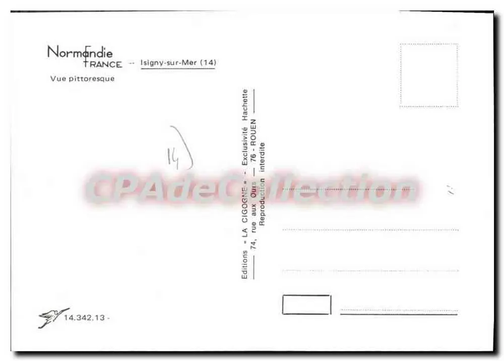 Isigny-sur-Mer — Vista pitoresca — Edições LA CIGOGNE - Verso