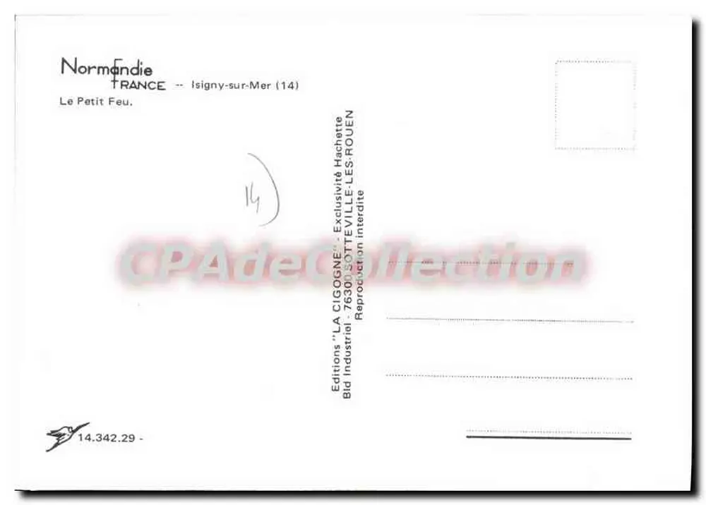 O Pequeno Fogo — Isigny-sur-Mer (14) — Éditions LA CIGOGNE - Verso