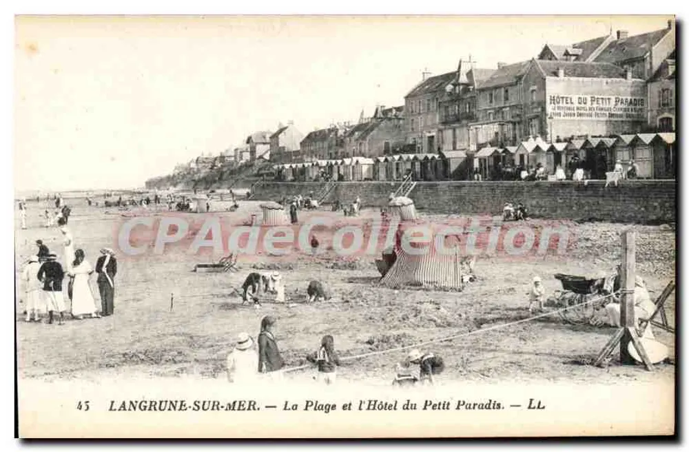 Langrune-sur-Mer — Die Strandpromenade und das Hôtel du Petit Paradis — LL - Vorderseite