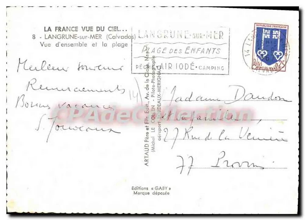 Langrune-sur-Mer — Vista geral e a praia — Éditions GABY - Verso