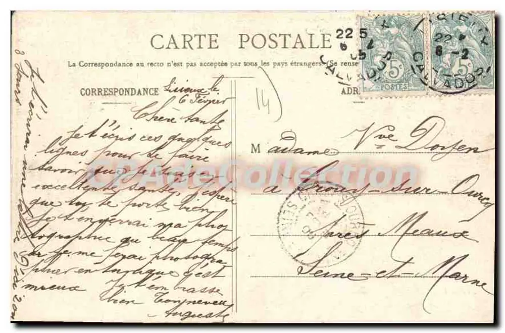 Lisieux - Castelo de Combray — editor Galletina N° 14 - Verso