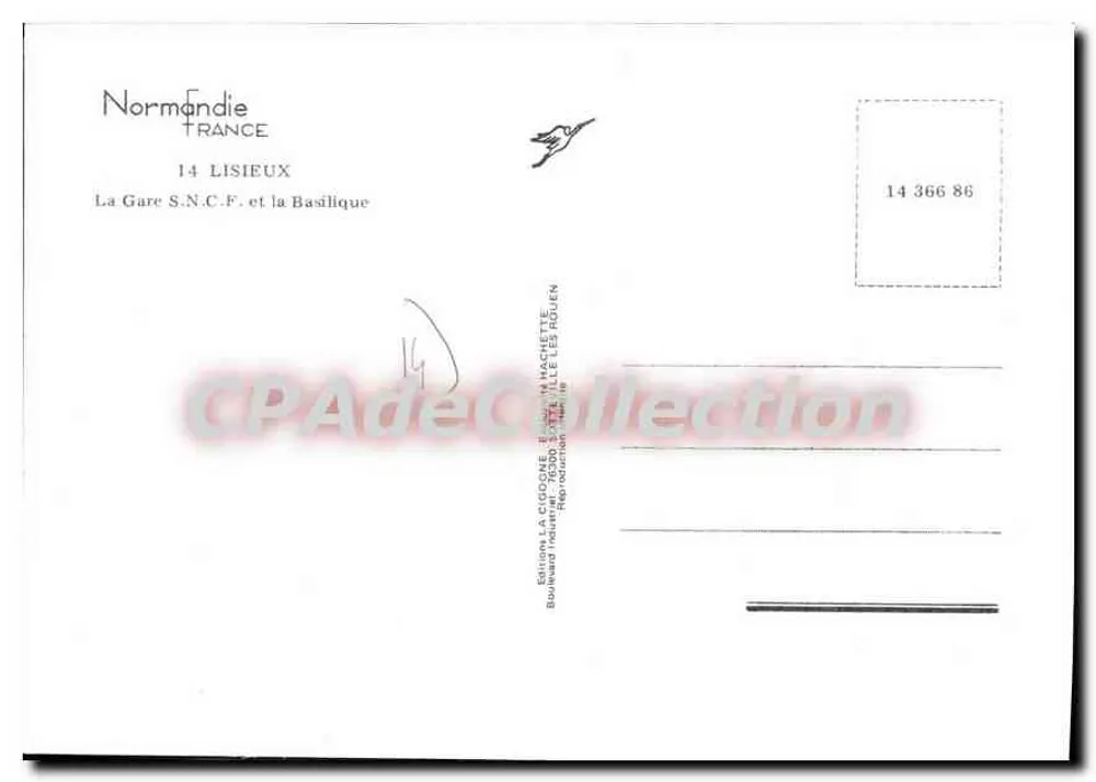 A Estação da SNCF e a Basílica — Lisieux — Edição La Cigoone - Verso