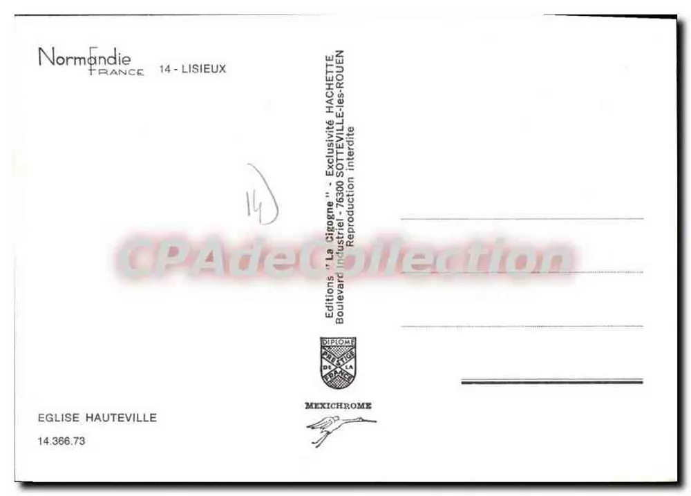 Kirche Hauteville — Normandie — Mexichrome Editions - Rückseite