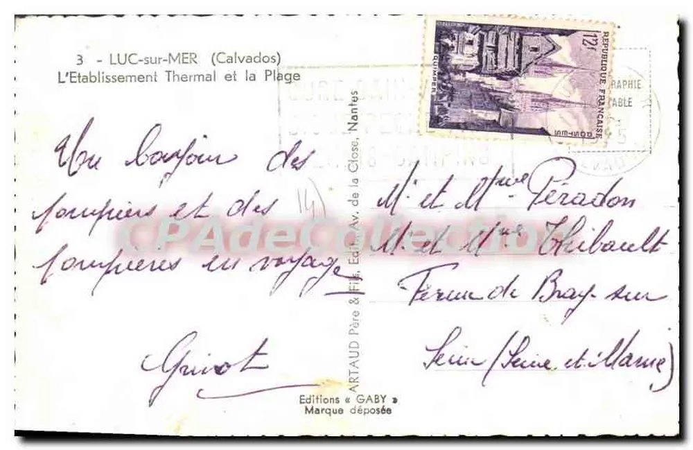Luc-sur-Mer — Thermalbad und Strand — Editions Gaby - Rückseite