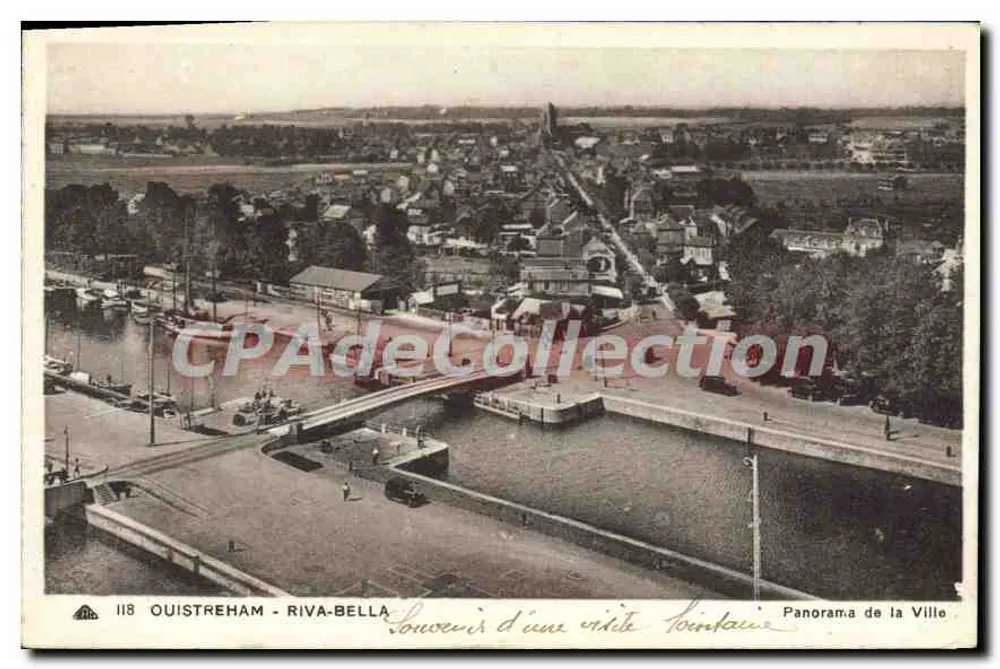 Ouistreham - Riva-Bella — Panorama der Stadt — Antike Ansichtskarte n°118 - Vorderseite