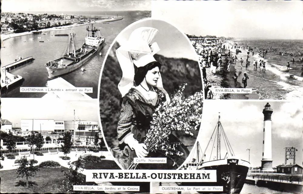 Riva-Bella-Ouistreham — Ansicht des Hafens, der Strände und eines Leuchtturms — Éditions Close, Nantes - Vorderseite