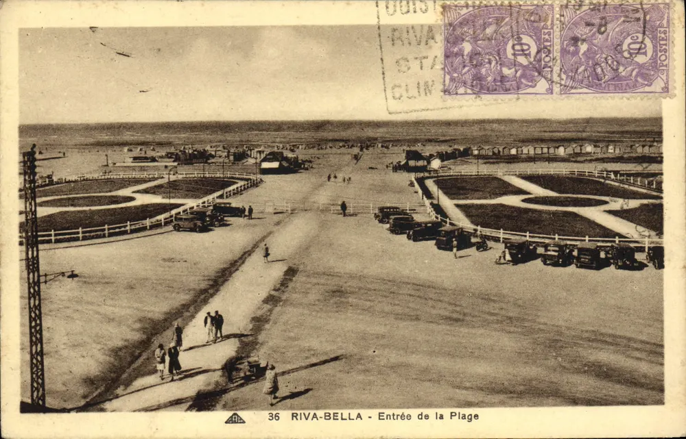 Riva-Bella - Entrada da Praia — Bilhete postal antigo n°36, editor AIP - Frente