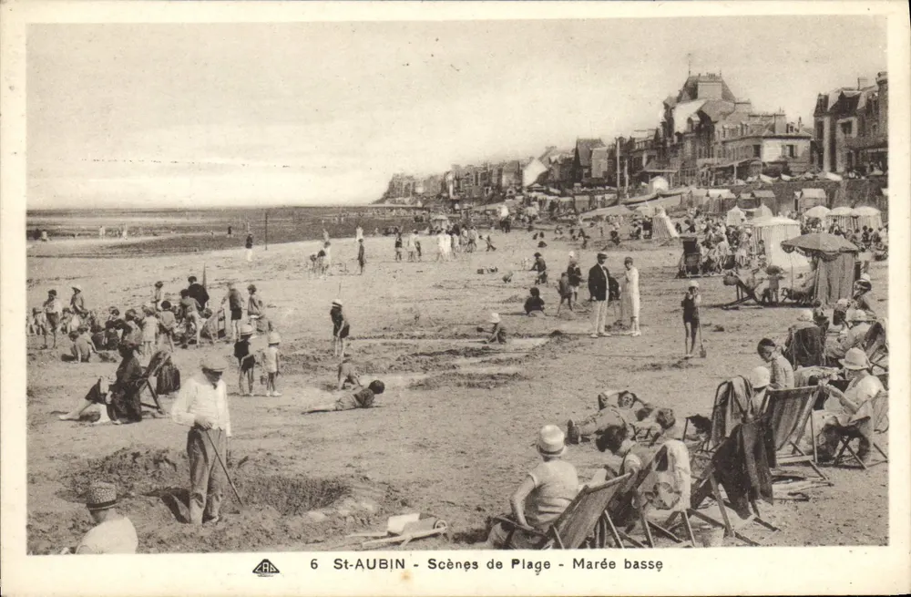 St-AUBIN - Cenas de Praia - Maré baixa — Bilhete postal antigo n°6, editor CP DES ARTS PHOTOGRAPHIQUES - Frente