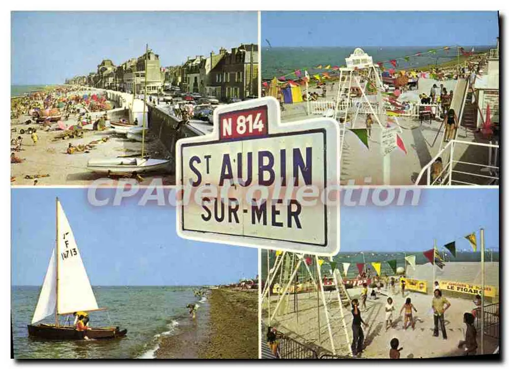 Saint-Aubin-sur-Mer — vista da praia e do porto — Éditions 'La Cigogne' - Frente