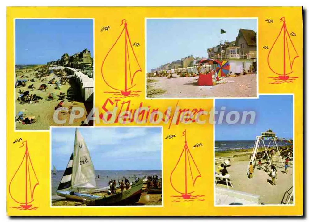 Saint-Aubin-sur-Mer — Strand, Segelschiffe und Kinder-Spiele — Editions 'La Gibogne' Hachette - Vorderseite