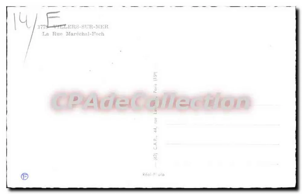 Villers-sur-Mer — Rue Maréchal-Foch — Verlag Cap, Nr. 324872 - Rückseite